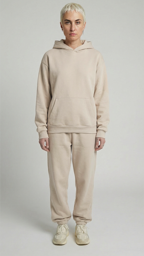 Cream Hoodie & Trousers co-ord set