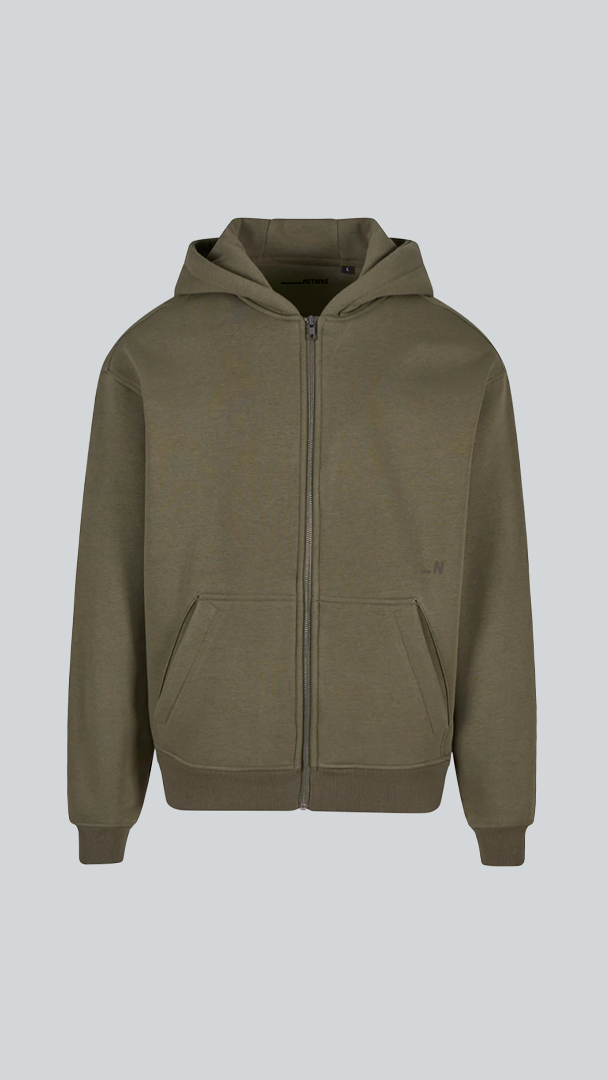 Oversize Zip Hoodie, Rosemary Green