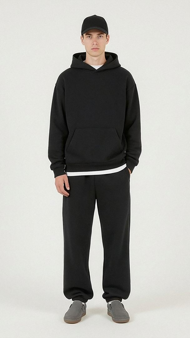 Black Hoodie & Trousers co-ord set