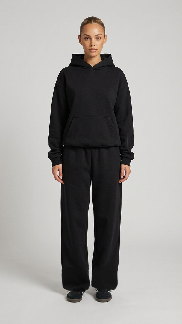 Black Hoodie & Trousers co-ord set