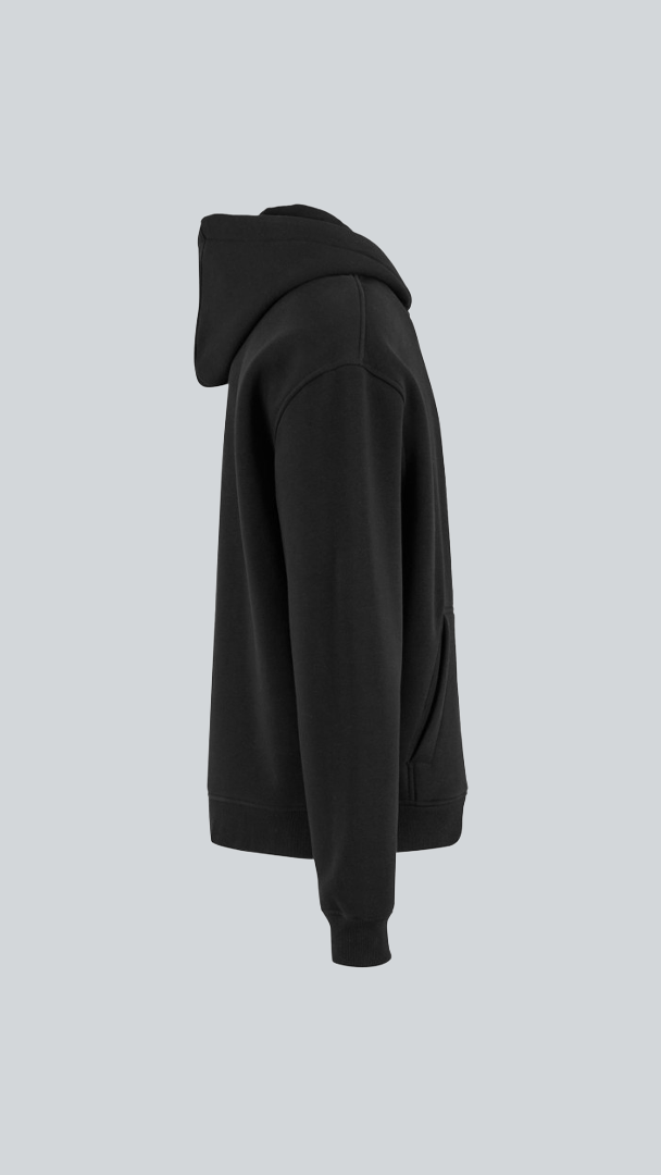 Oversize Zip Hoodie, Black