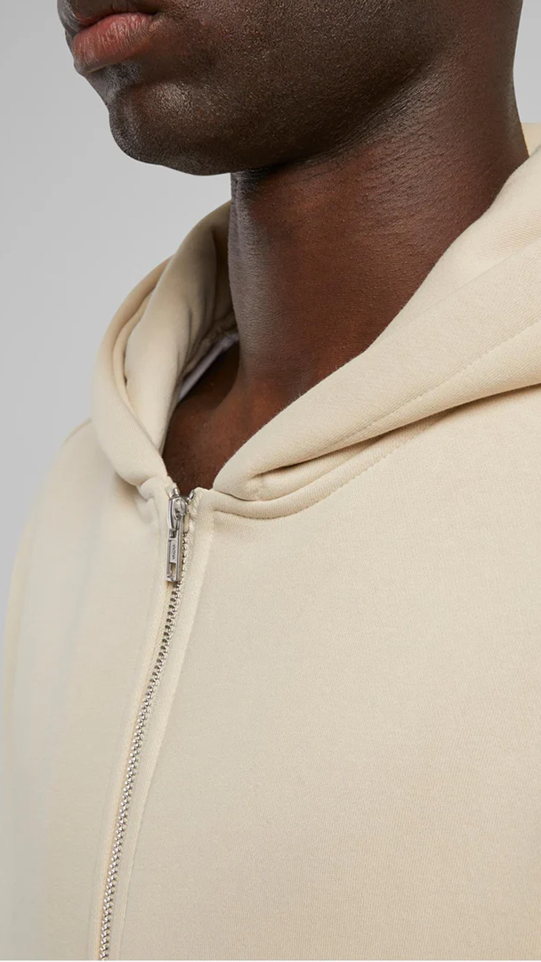 Oversize Zip Hoodie, Cream