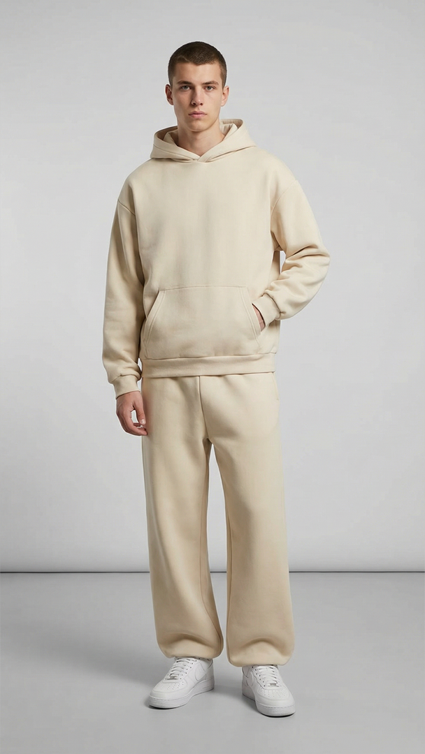 Cream Hoodie & Trousers co-ord set