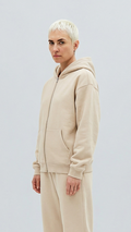 Oversize Zip Hoodie, Cream