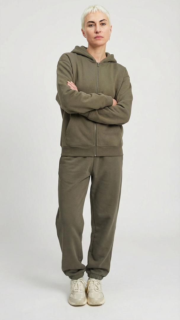 Oversize Zip Hoodie, Rosemary Green
