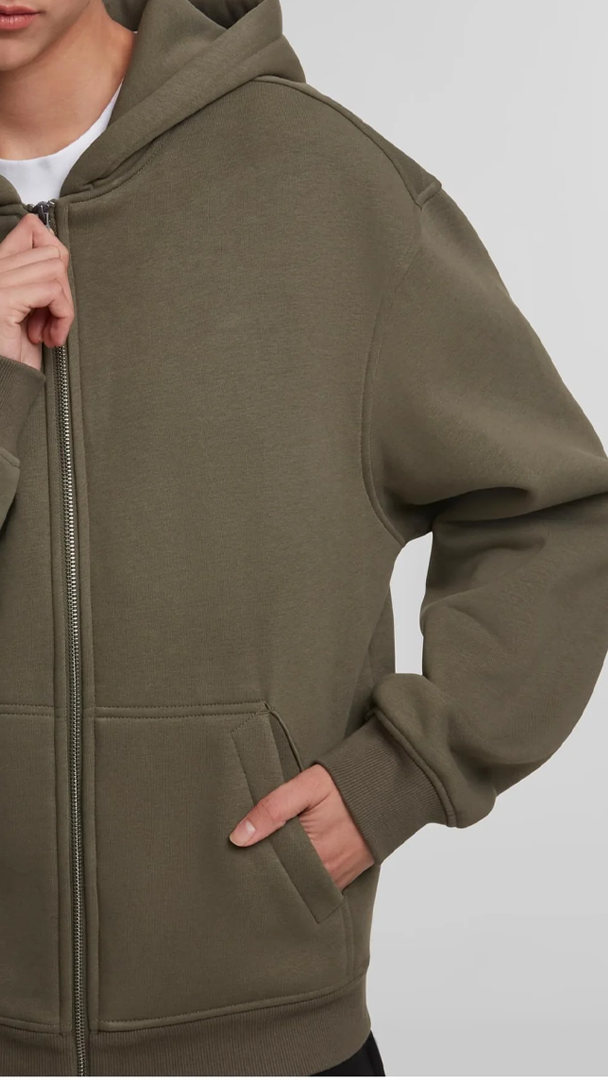 Oversize Zip Hoodie, Rosemary Green