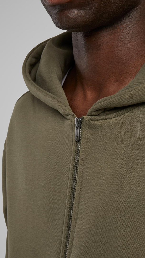 Oversize Zip Hoodie, Rosemary Green